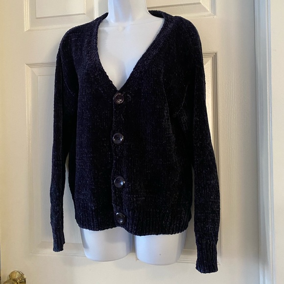 Lovers and Friends chenille navy cardigan XS - Picture 1 of 6